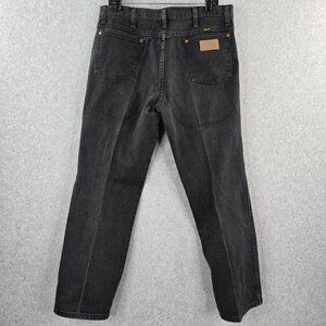 Wrangler Jeans Mens 36x30 Black Cowboy Cut Faded Denim Rodeo 100% Cotton Western